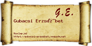 Gubacsi Erzsébet névjegykártya