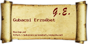 Gubacsi Erzsébet névjegykártya